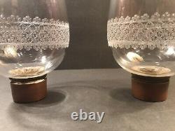 Pair Of Antique Hurricane Shade/Signed St. Louis/France C. 1925/Flower Tulip Shape