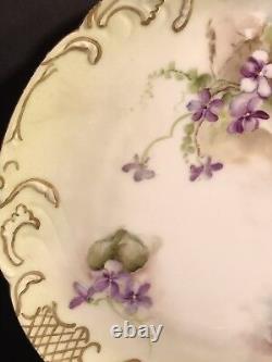 Pair Of Antique Limoges Porcelain Plate/ Hand Painted & Signed / France C. 1895