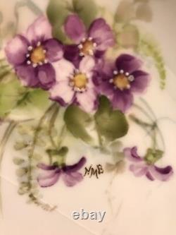 Pair Of Antique Limoges Porcelain Plate/ Hand Painted & Signed / France C. 1895