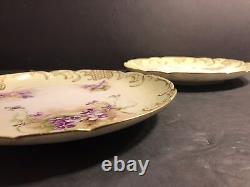 Pair Of Antique Limoges Porcelain Plate/ Hand Painted & Signed / France C. 1895