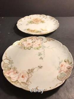 Pair Of Antique Limoges Porcelain Plate/ Hand Painted & Signed / France C. 1895