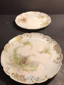 Pair Of Antique Limoges Porcelain Plate/ Hand Painted & Signed / France C. 1895