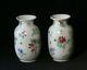 Pair Of Antique Mid 20thc Chinese Famille Rose Enamel Porcelain Vases-signed