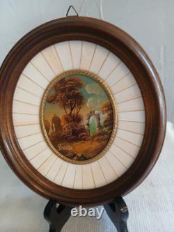 Pair Of Antique Miniture Oil Painting Shepherd & Sheep/Landscape Artist Signed