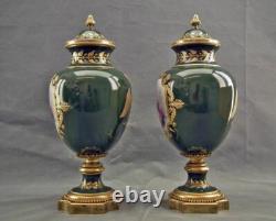 Pair Of Antique Napoleonic Sevres Vases Napoleon And Josephine Signed