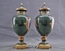 Pair Of Antique Napoleonic Sevres Vases Napoleon And Josephine Signed