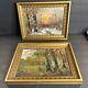 Pair Of Antique Oil Painting/signed/f. G. Illem/germany C. 1910/winter/summer/woods