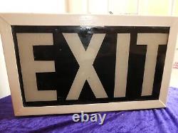 Pair Of Antique Original EXIT Signs In Light Box 1940/1950 Odeon/Cinema