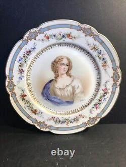 Pair Of Antique Sevres Porcelain Plate/ Hand Painted. France 1900/ Signed