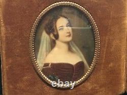 Pair Of Antique Signed Hand Painted Bronze Framed Detailed Portraits Must See No