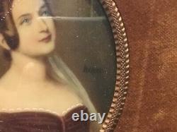 Pair Of Antique Signed Hand Painted Bronze Framed Detailed Portraits Must See No