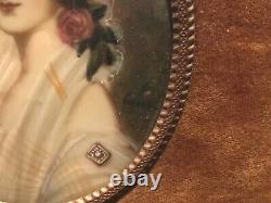 Pair Of Antique Signed Hand Painted Bronze Framed Detailed Portraits Must See No