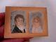 Pair Of Antique Signed Initials 1801 Hand Painted Miniature Portraits