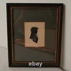 Pair Of Antique Signed Silhouettes By Turville Handpainted & Framed