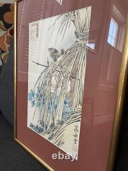 Pair Of Antique Signed Sugakudo Woodblock Prints