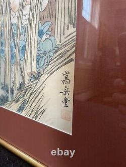 Pair Of Antique Signed Sugakudo Woodblock Prints
