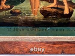 Pair Of Antique Signed framed Reverse Glass Mezzotint By James Bateman C 1800