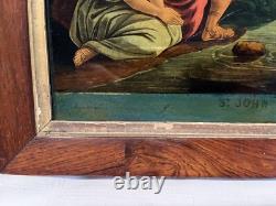 Pair Of Antique Signed framed Reverse Glass Mezzotint By James Bateman C 1800