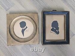 Pair Of Antique Silhouette Portraits Signed