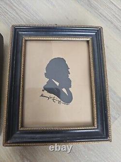 Pair Of Antique Silhouette Portraits Signed