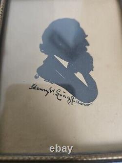 Pair Of Antique Silhouette Portraits Signed