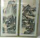 Pair Of Asian Watercolors On Silk Framed Matted By Walter Philadelphia Signed