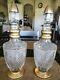 Pair Of Baccarat Decanters Gilt Diamante, Antique Signed Numbered Ltd Edition