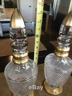 Pair Of BACCARAT Decanters Gilt Diamante, Antique Signed Numbered Ltd Edition