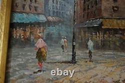 Pair Of Burnett Signed Impressionist French Scene Framed Oil Painting Vintage