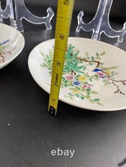 Pair Of Chinese Antique Famille Rose Porcelain Plate, Signed