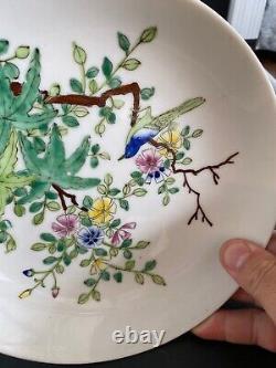 Pair Of Chinese Antique Famille Rose Porcelain Plate, Signed