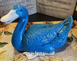 Pair Of Chinese Blue Glazed Ducks