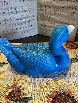 Pair Of Chinese Blue Glazed Ducks