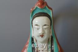 Pair Of Chinese Famille Rose Figures Of Guanyin Lamped Qing Dynasty 19th Century