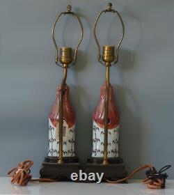 Pair Of Chinese Famille Rose Figures Of Guanyin Lamped Qing Dynasty 19th Century