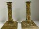 Pair Of French Antique Bronze Candlesticks Cherubs Louis Xiv Signed