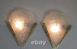 Pair Of French Art Deco Sconces 1925/1930 Signed Noverdy France