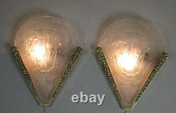 Pair Of French Art Deco Sconces 1925/1930 Signed Noverdy France