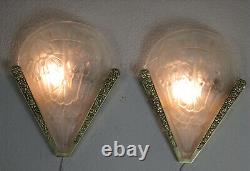 Pair Of French Art Deco Sconces 1925/1930 Signed Noverdy France