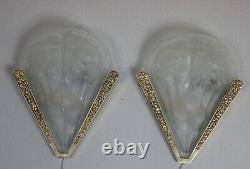 Pair Of French Art Deco Sconces 1925/1930 Signed Noverdy France