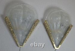 Pair Of French Art Deco Sconces 1925/1930 Signed Noverdy France