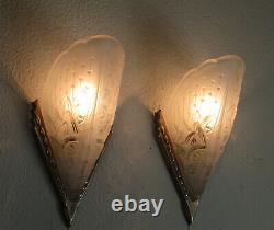 Pair Of French Art Deco Sconces 1930 Signed Lorrain Nancy France