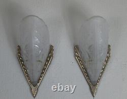 Pair Of French Art Deco Sconces 1930 Signed Lorrain Nancy France