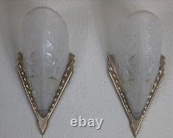 Pair Of French Art Deco Sconces 1930 Signed Lorrain Nancy France