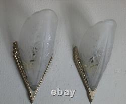 Pair Of French Art Deco Sconces 1930 Signed Lorrain Nancy France