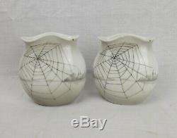Pair Of Gebruder Heubach Vases c1900 Artist Signed