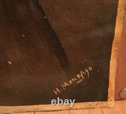 Pair Of Hector Moncayo Original Oil Paintings Listed Artist 1895-1984 Old Man