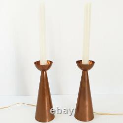 Pair Of Lamps Candle Holders Electrifies Style Norse 1960 Vintage Signs M. D