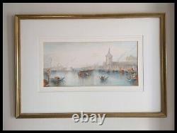 Pair Of Large Antique 19th Century Watercolours Of Venice Grand Tour 1880