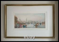 Pair Of Large Antique 19th Century Watercolours Of Venice Grand Tour 1880